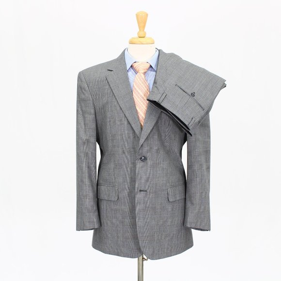 Jos. A. Bank 41R 35x29 Gray Check 2-Button Suit R273 - Picture 1 of 15